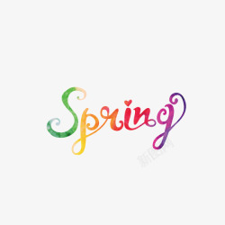 春天spring水彩颜色素材