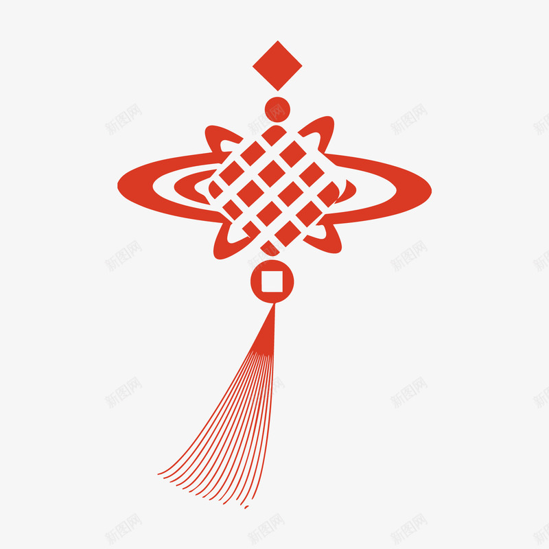 红色中国结装饰元素png免抠素材_88icon https://88icon.com 中国结 悬挂 扁平化 红色 纹理 绳子