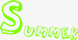 summer绿色镂空字体素材