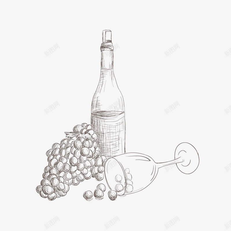 葡萄酒和酒杯矢量图ai免抠素材_88icon https://88icon.com 钁悇 钁悇閰 閰掓澂 矢量图