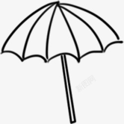 手绘卡通海报颜色雨伞素材