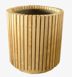 圆柱碳化木花池素材