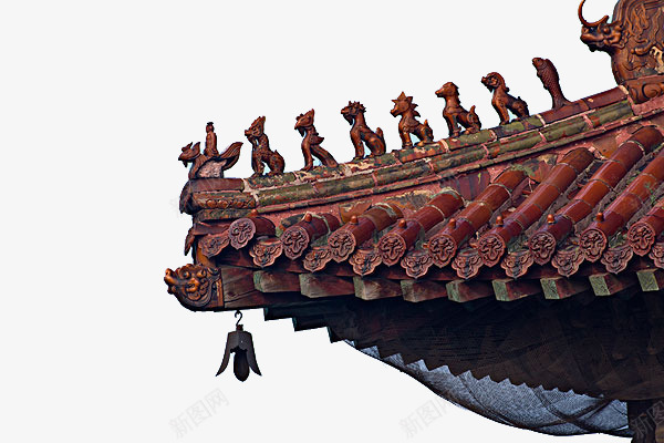 铃铛响的一个屋檐角png免抠素材_88icon https://88icon.com 中国风 可爱 小龙 屋檐角 檐角 装饰 角度 边角 铃铛