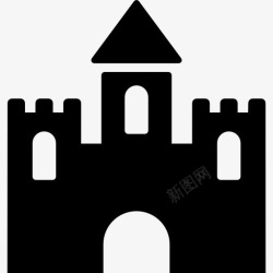 中世纪的王国城堡图标高清图片