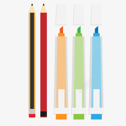 彩色的铅笔和马克笔素材