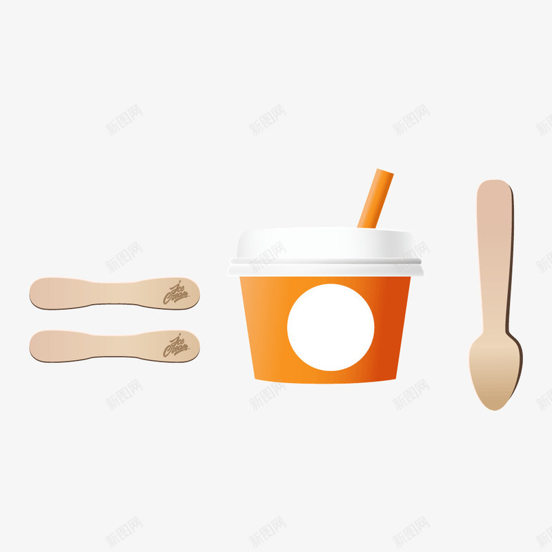 雪糕冰淇淋木头勺子矢量图ai免抠素材_88icon https://88icon.com 冰淇淋 勺子 木头 雪糕 矢量图