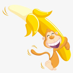 小猴子抱着香蕉素材