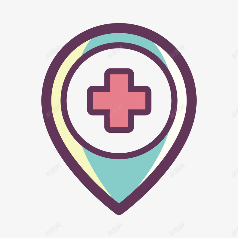 彩色手绘线稿定位元素矢量图ai免抠素材_88icon https://88icon.com 位置 医疗 卡通插画 定位 彩色 扁平化 手绘 线稿 矢量图