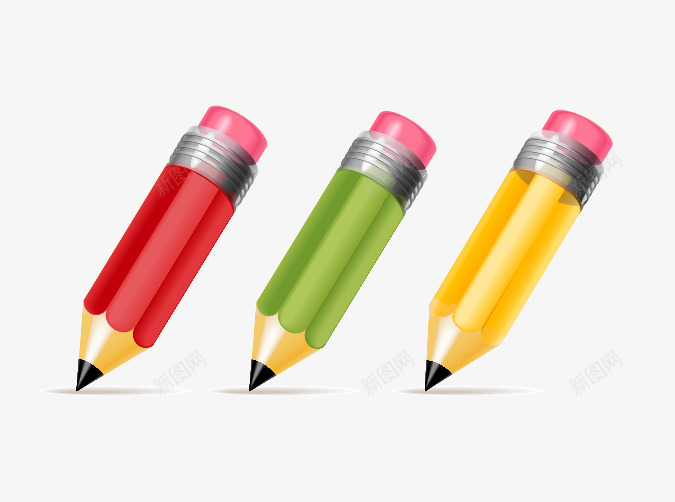 彩色手绘铅笔png免抠素材_88icon https://88icon.com 开学报到 彩色铅笔 手绘铅笔 文具 铅笔