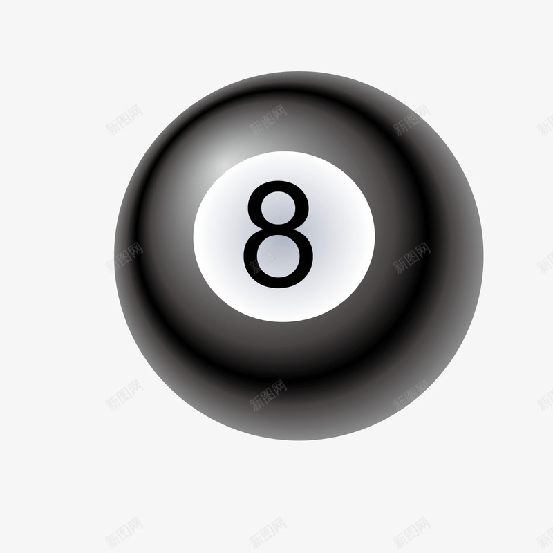 黑色黑八矢量图ai免抠素材_88icon https://88icon.com 体育 台球 圆形 素材 矢量图