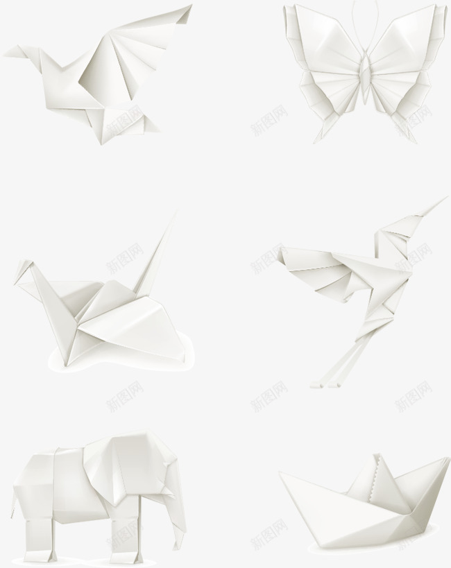 白色折纸动物png免抠素材_88icon https://88icon.com 叠纸标签 折纸动物 折纸标签 文本框标签 白色折纸动物