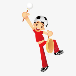 为足球比赛敲锣的男子素材