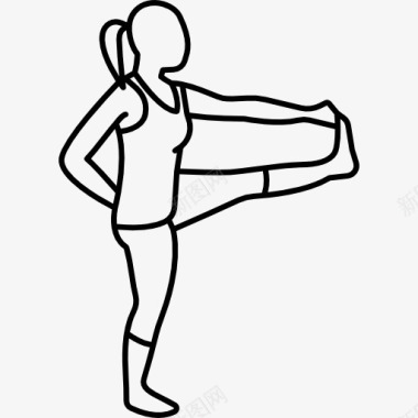 伸展女人伸展左腿图标图标
