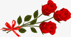 红玫瑰花束素材
