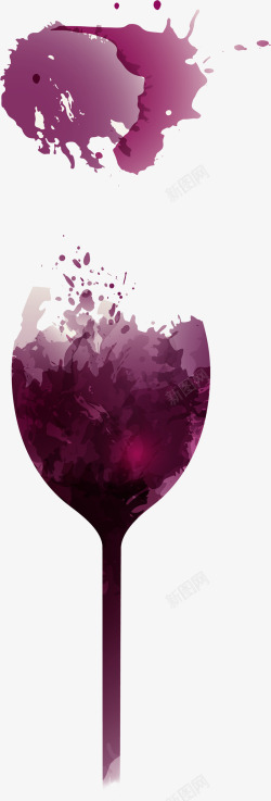 紫色红酒杯素材