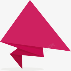 枚红色三角折纸标签矢量图素材