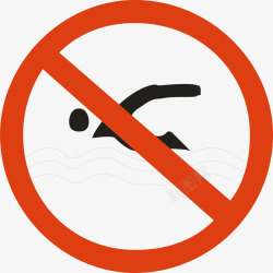 禁止游泳矢量图素材