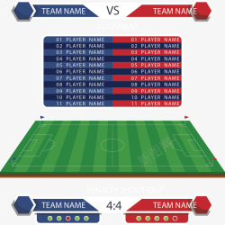 红蓝对比色计分板矢量图素材