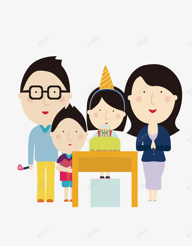 生日聚会psd免抠素材_88icon https://88icon.com 家庭 生日 聚会 蛋糕