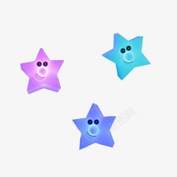 3个五星闪灯素材