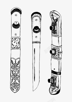 雕花藏族刀具素材
