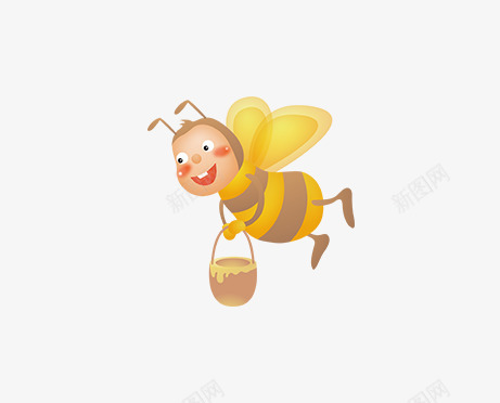 卡通可爱蜜蜂采蜂蜜png免抠素材_88icon https://88icon.com 卡通 可爱 蜂蜜 蜜蜂