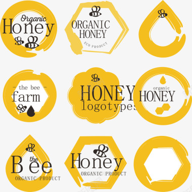 精美炫彩精美蜂蜜矢量图图标图标
