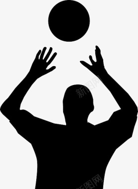 眼睛手绘接球的排球选手图标图标