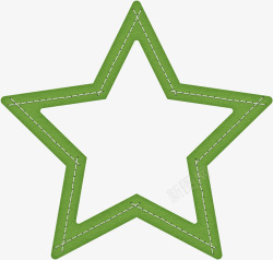 绿色漂亮镂空五角星素材
