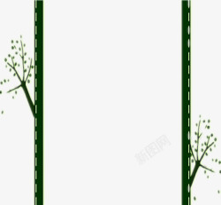 绿色树干边框素材