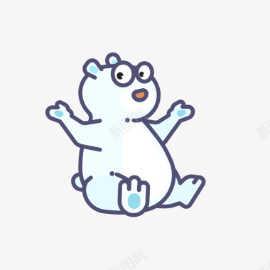 白色北极熊卡通图标图标