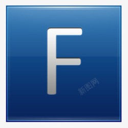 管理局字母F蓝色图标高清图片