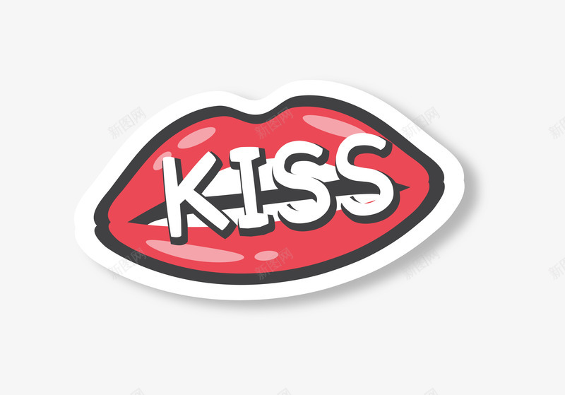 粉色嘴唇贴纸png免抠素材_88icon https://88icon.com kiss 卡通可爱 嘴唇 矢量图案 粉色 贴纸