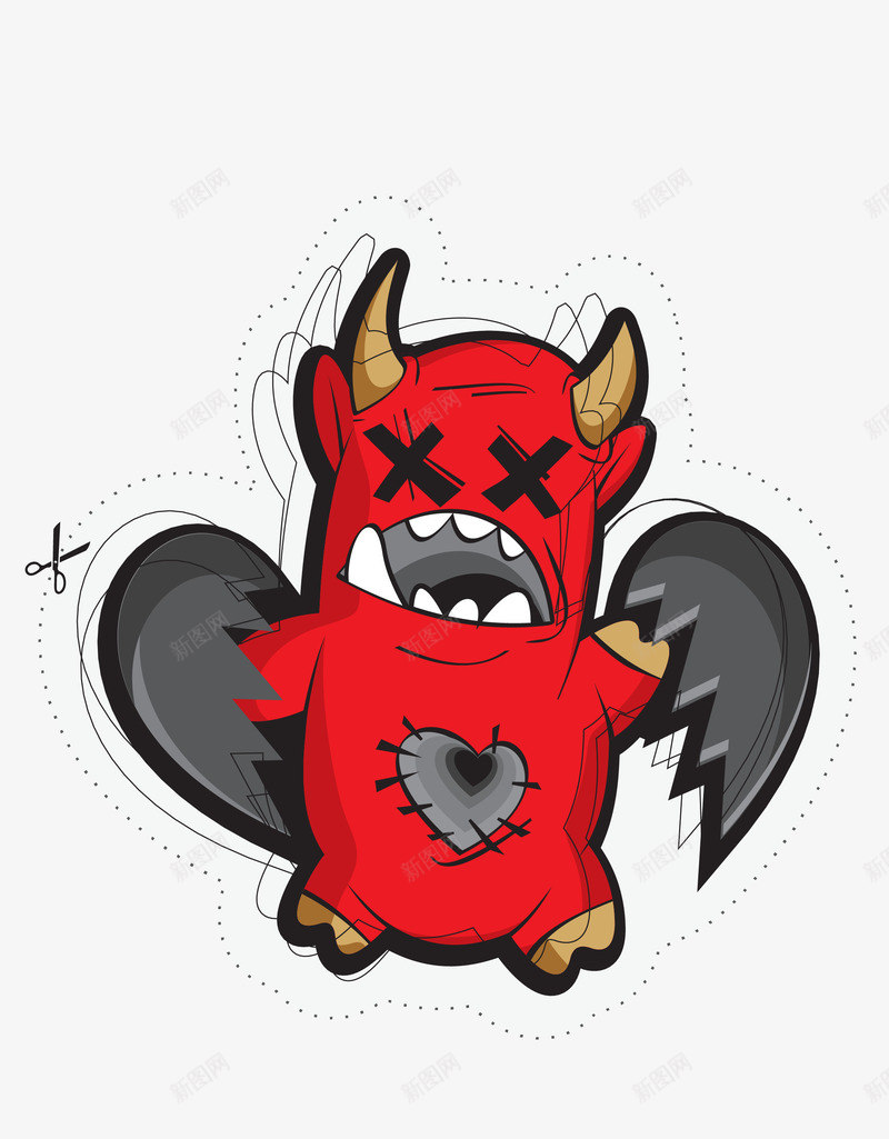 卡通红色小魔怪png免抠素材_88icon https://88icon.com 卡通可爱红色搞怪动物 卡通小魔怪 小魔怪免费png下载 红色魔怪贴纸