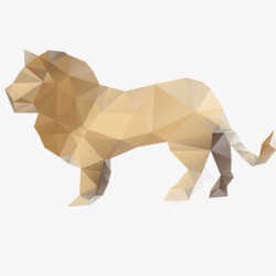 多边形折纸狮子素材