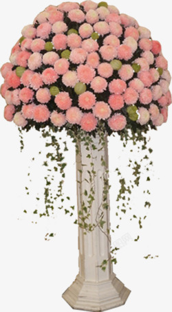 粉色圆形花束开业婚礼素材