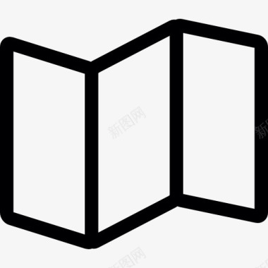 旧纸矢量三折地图图标图标