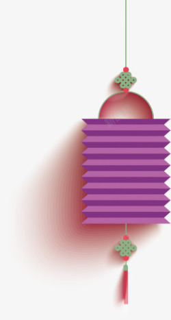 紫色折纸灯笼中秋素材