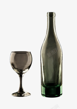 高贵典雅的酒杯和酒瓶素材