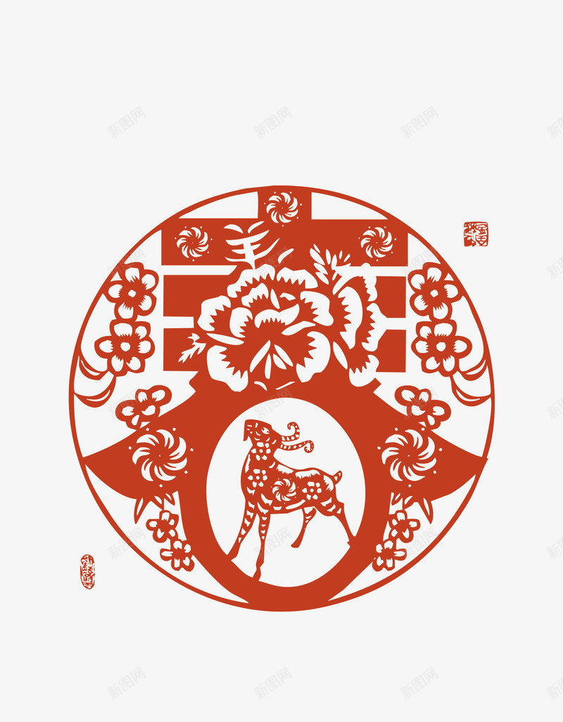 窗花剪纸贴纸png免抠素材_88icon https://88icon.com 剪纸 窗花 贴纸