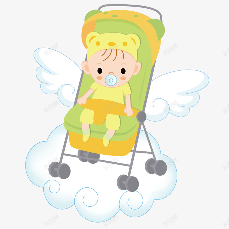 云朵上的小天使png免抠素材_88icon https://88icon.com 云朵 天使 婴儿 手绘 插画