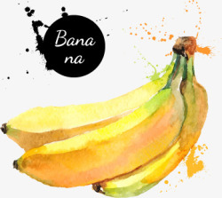 油画里绘制的香蕉素材