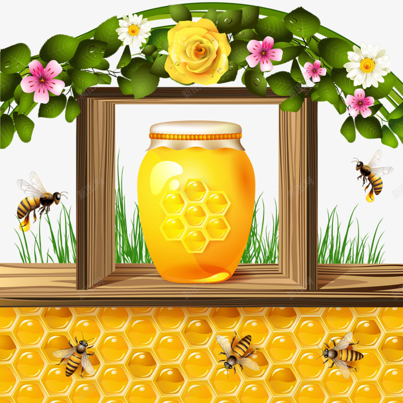 蜜蜂采蜜图png免抠素材_88icon https://88icon.com 摘花蜜 蜂蜜 蜜蜂 酿蜜