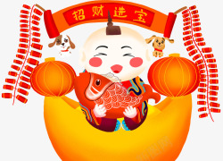 新年装饰卡通福娃插画素材