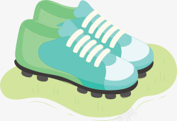 绿色足球比赛球鞋矢量图素材