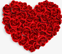 鲜艳红色玫瑰花朵爱心素材
