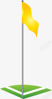 UI卡通黄色旗帜图标UI矢量图图标