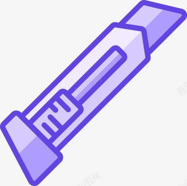 紫色手绘圆角美工刀元素矢量图图标图标