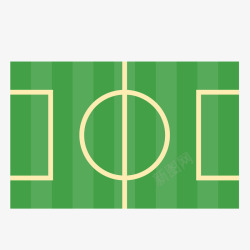 绿色方形扁平化足球场元素矢量图素材