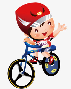 男孩骑自行车比赛素材